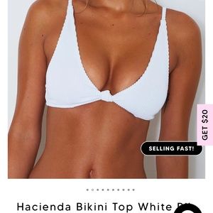 white fox bikini top